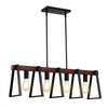 VEVOR 4-Light Kitchen Island Pendant Lights, 60W, Adjustable Dining Room Light Fixture with 2 x 6'' and 6 x 12'' Rods, Industrial Metal Frame Farmhouse Linear Chandeliers Lighting for Dining Room, E26