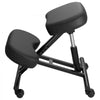 VEVOR Ergonomic Kneeling Chair with Wheels, Mobile X-Shaped Posture Knee Chair with Adjustable Height & Thick Foam Cushions, Natural Relief for Neck or Back Pain for Home, Office or Meditation, Black