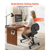 VEVOR Ergonomic Kneeling Chair with Backrest & Wheels, Mobile X-Shaped Posture Knee Chair with Adjustable Height & Thick Foam Cushions, Relief for Neck or Back Pain for Home, Office, Meditation, Black