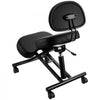 VEVOR Ergonomic Kneeling Chair with Backrest & Wheels, Mobile X-Shaped Posture Knee Chair with Adjustable Height & Thick Foam Cushions, Relief for Neck or Back Pain for Home, Office, Meditation, Black