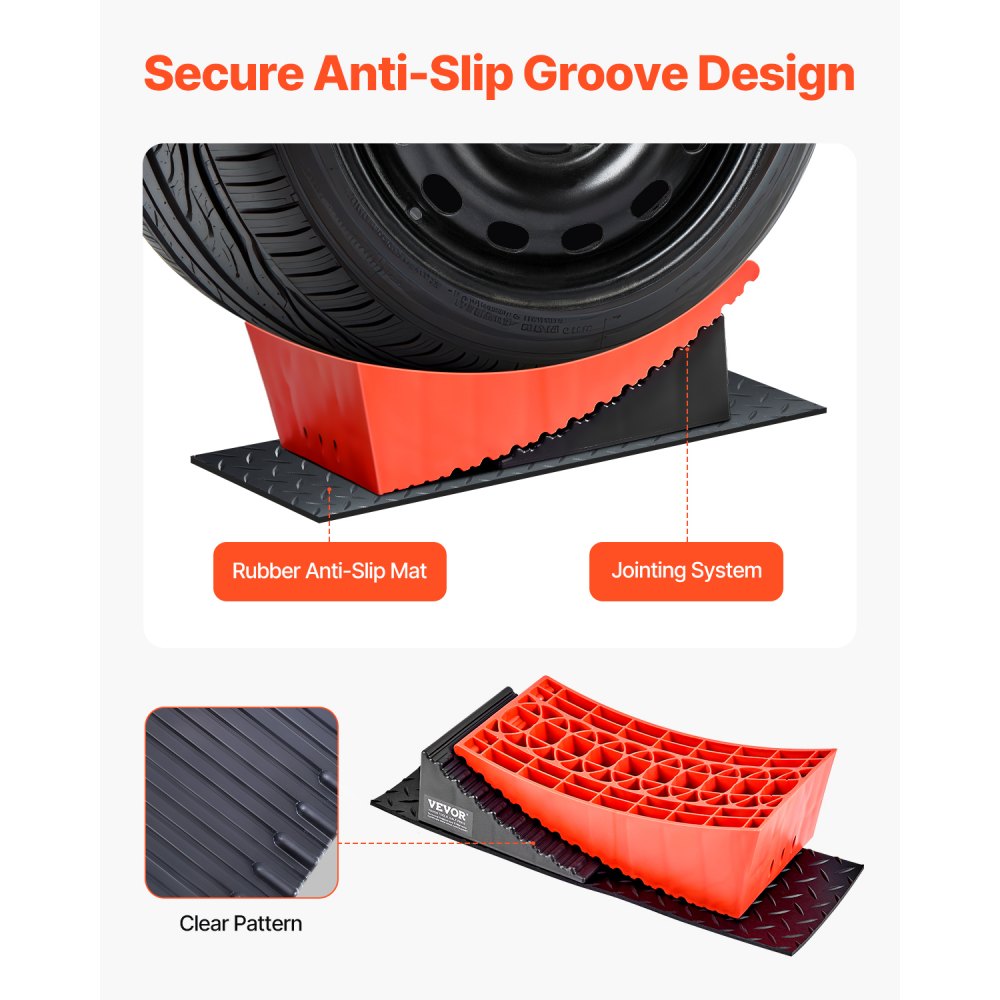 VEVOR Camper Levelers, 2 Pcs RV Leveling Blocks, up to 8818.5lbs Camper Wheel Chocks, Max. 4" Leveling Height Heavy Duty Curved Levelers, RV Camper Leveler Kit with Anti-Slip Mat Carrying Bag Level