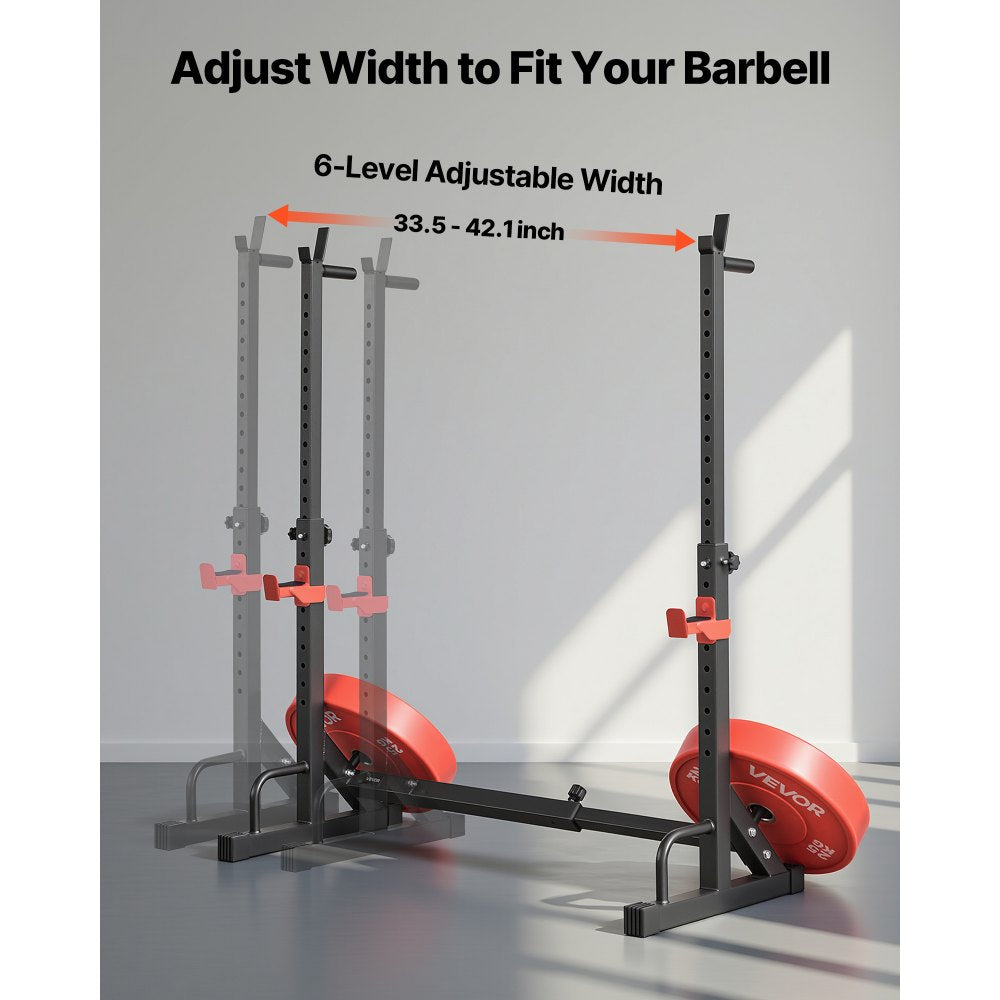 Vevor Power Cage Squat Rack Adjustable Home Gym Rack 550 lbs New ...