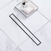 VEVOR 24-Inch Linear Shower Drain Offset with Tile Insert Cover,Brushed 304 Stainless Steel Rectangle Shower Floor Drain, Sleek Linear Drain with Hair Strainer, Black