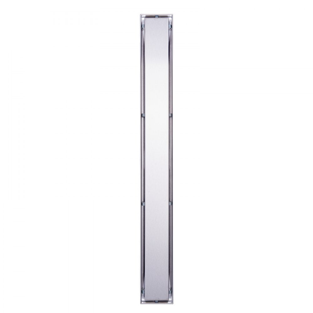 VEVOR 24Inch Linear Shower Drain Offset with Tile Insert Cover,Brushed 304 Stainless Steel Rectangle Shower Floor Drain,Linear Drain with Leveling Feet,Hair Strainer Silver