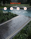VEVOR Trench Drain, 39.7 x 5.8 x 7.4 in, 3 Pack Linear Drainage Channel with Stainless Steel Grate, HDPE Channel Drain, Outdoor Drainage System for Driveway, Patio, Pool, Garden, Black & Silver