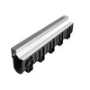 VEVOR Trench Drain, 39.7 x 5.8 x 7.4 in, 3 Pack Linear Drainage Channel with Stainless Steel Grate, HDPE Channel Drain, Outdoor Drainage System for Driveway, Patio, Pool, Garden, Black & Silver