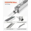 VEVOR Trench Drain, 43.3 x 5.8 x 5.5 in, Linear Drainage Channel with Carbon Steel Grate, 304 Stainless Steel Channel Drain, Premium Outdoor Drainage System for Driveway, Patio, Pool, Garden, Silver