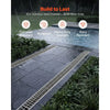 VEVOR Trench Drain, 43.3 x 5.8 x 5.5 in, Linear Drainage Channel with Carbon Steel Grate, 304 Stainless Steel Channel Drain, Premium Outdoor Drainage System for Driveway, Patio, Pool, Garden, Silver