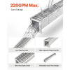 VEVOR Trench Drain, 39.3 x 5.8 x 5.5 in, Linear Drainage Channel with Galvanized Steel Grate, 304 Stainless Steel Channel Drain, Outdoor Drainage System for Driveway, Patio, Pool, Garden, Silver