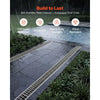 VEVOR Trench Drain, 39.3 x 5.8 x 5.5 in, Linear Drainage Channel with Galvanized Steel Grate, 304 Stainless Steel Channel Drain, Outdoor Drainage System for Driveway, Patio, Pool, Garden, Silver