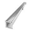VEVOR Trench Drain, 39.3 x 5.8 x 5.5 in, Linear Drainage Channel with Galvanized Steel Grate, 304 Stainless Steel Channel Drain, Outdoor Drainage System for Driveway, Patio, Pool, Garden, Silver