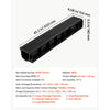 VEVOR Trench Drain, 40.2 x 6.6 x 5.5 in, 3 Pack Linear Drainage Channel, HDPE Channel Drain with Grates & End Caps, Premium Outdoor Drainage System for Driveway, Patio, Pool, Garden, Yard, Black