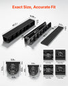 VEVOR Trench Drain, 40.2 x 6.6 x 5.5 in, 3 Pack Linear Drainage Channel, HDPE Channel Drain with Grates & End Caps, Premium Outdoor Drainage System for Driveway, Patio, Pool, Garden, Yard, Black