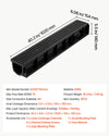 VEVOR Trench Drain, 40.2 x 6.6 x 5.5 in, 3 Pack Linear Drainage Channel, HDPE Channel Drain with Grates & End Caps, Premium Outdoor Drainage System for Driveway, Patio, Pool, Garden, Yard, Black
