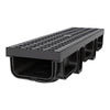 VEVOR Trench Drain, 20.1 x 5.5 x 3.5 in, 12 Pack Linear Drainage Channel, HDPE Channel Drain with Grates & End Caps, Premium Outdoor Drainage System for Driveway, Patio, Pool, Garden, Yard, Black