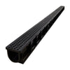 VEVOR Trench Drain, 40.2 x 6.6 x 5.5 in, 6 Pack Linear Drainage Channel, HDPE Channel Drain with Grates & End Caps, Premium Outdoor Drainage System for Driveway, Patio, Pool, Garden, Yard, Black