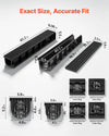 VEVOR Trench Drain, 40.2 x 6.6 x 5.5 in, 6 Pack Linear Drainage Channel, HDPE Channel Drain with Grates & End Caps, Premium Outdoor Drainage System for Driveway, Patio, Pool, Garden, Yard, Black