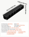 VEVOR Trench Drain, 40.2 x 6.6 x 5.5 in, 6 Pack Linear Drainage Channel, HDPE Channel Drain with Grates & End Caps, Premium Outdoor Drainage System for Driveway, Patio, Pool, Garden, Yard, Black
