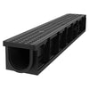 VEVOR Trench Drain, 40.2 x 6.6 x 5.5 in, 6 Pack Linear Drainage Channel, HDPE Channel Drain with Grates & End Caps, Premium Outdoor Drainage System for Driveway, Patio, Pool, Garden, Yard, Black