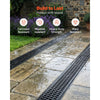 VEVOR Trench Drain, 40.1 x 6.1 x 8.0 in, 4 Pack Linear Drainage Channel, HDPE Channel Drain with Grates & End Caps, Premium Outdoor Drainage System for Driveway, Patio, Pool, Garden, Yard, Black