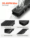 VEVOR Trench Drain, 39.6 x 4.1 x 2.4 in, 5 Pack Linear Drainage Channel, HDPE Channel Drain with Grates & End Caps, Premium Outdoor Drainage System for Driveway, Patio, Pool, Garden, Yard, Black