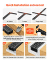 VEVOR Trench Drain, 39.6 x 4.1 x 2.4 in, 6 Pack Linear Drainage Channel, HDPE Channel Drain with Grates & End Caps, Premium Outdoor Drainage System for Driveway, Patio, Pool, Garden, Yard, Black