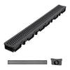 VEVOR Trench Drain, 39.6 x 4.1 x 2.4 in, 6 Pack Linear Drainage Channel, HDPE Channel Drain with Grates & End Caps, Premium Outdoor Drainage System for Driveway, Patio, Pool, Garden, Yard, Black