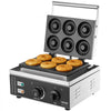 VEVOR Electric Donut Maker, 1550W Commercial Doughnut Machine with Non-stick Surface, 6 Holes Double-Sided Heating Waffle Machine Makes 6 Doughnuts, Temperature 122-572℉, for Restaurant and Home Use