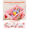 VEVOR Ice Cream Cart for Kids, 27 PCS Accessories, Pretend Play Store with Storage Trolley with Pretend Money, Sound & Light Effects, Montessori Educational Ice Cream Truck Toys for Toddlers 3+ (Pink)