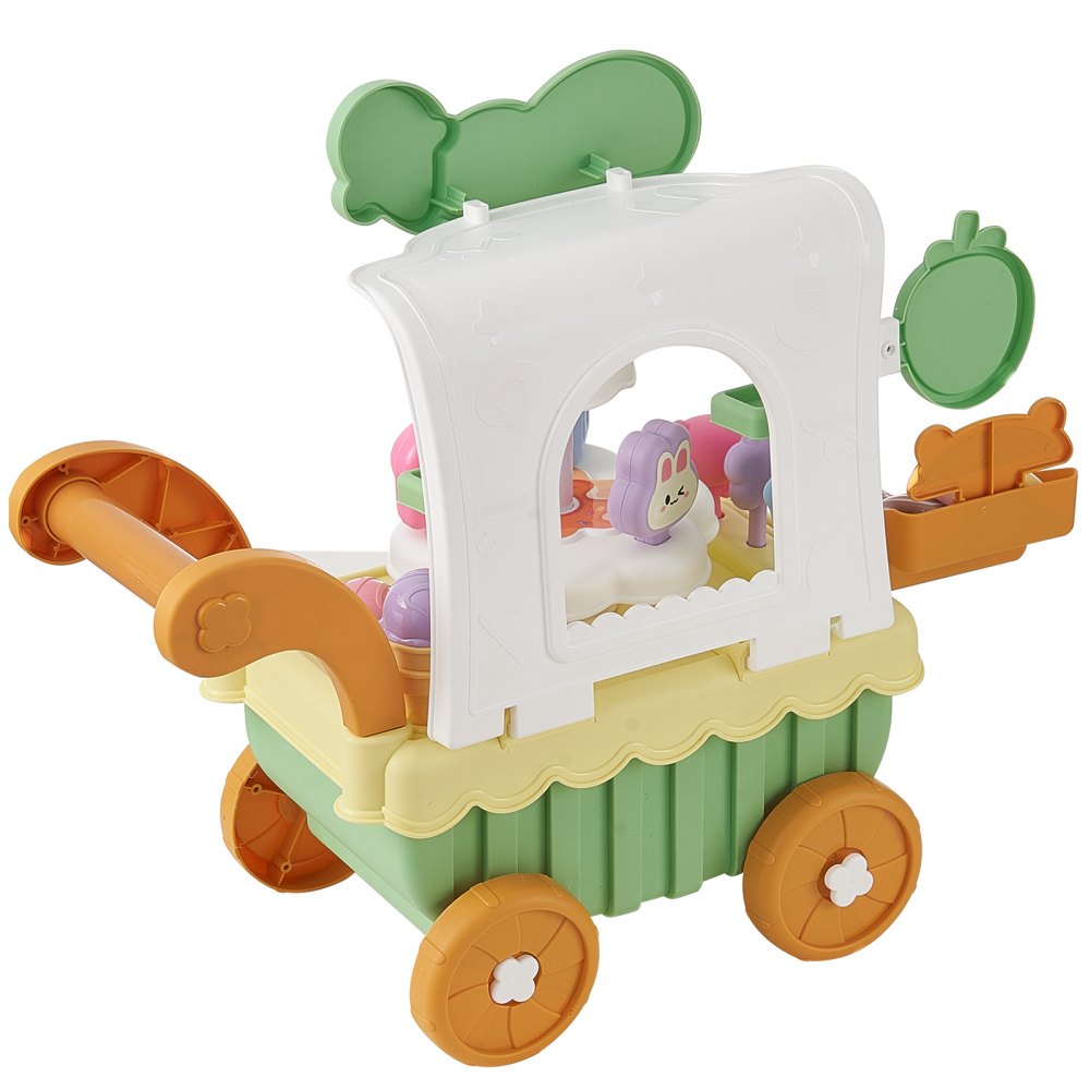 VEVOR Ice Cream Cart for Kids, 27 PCS Accessories, Pretend Play Store with Storage Trolley with Pretend Money, Sound & Light Effects, Montessori Educational Ice Cream Truck Toys for Toddlers 3+