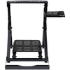 VEVOR Foldable Racing Steering Wheel Stand, Height Adjustable Universal Base Compatible with Logitech & Thrustmaster Racing Wheel and Pedal, Movable Wheels Heavy-duty Frame Standard GT/Formula Seating