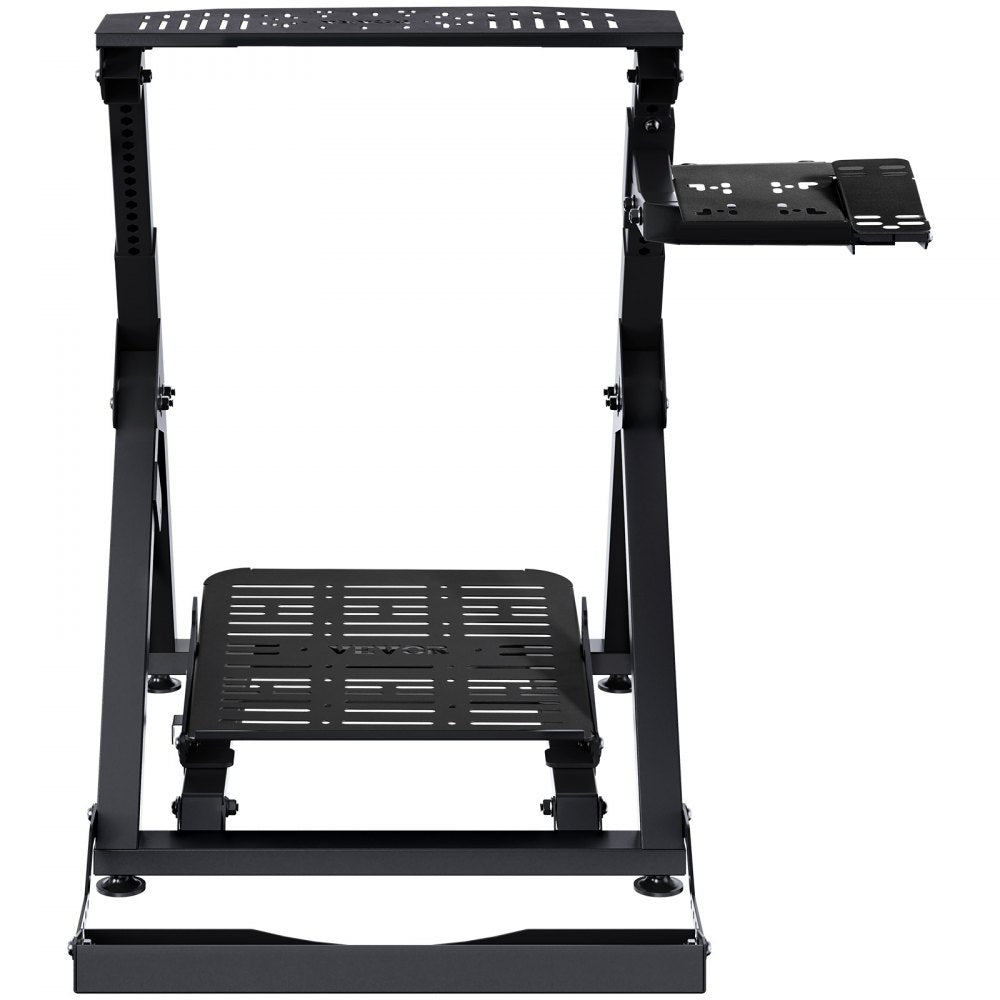 VEVOR Foldable Racing Steering Wheel Stand, Height Adjustable Universal Base Compatible with Logitech & Thrustmaster Racing Wheel and Pedal, Movable Wheels Heavy-duty Frame Standard GT/Formula Seating