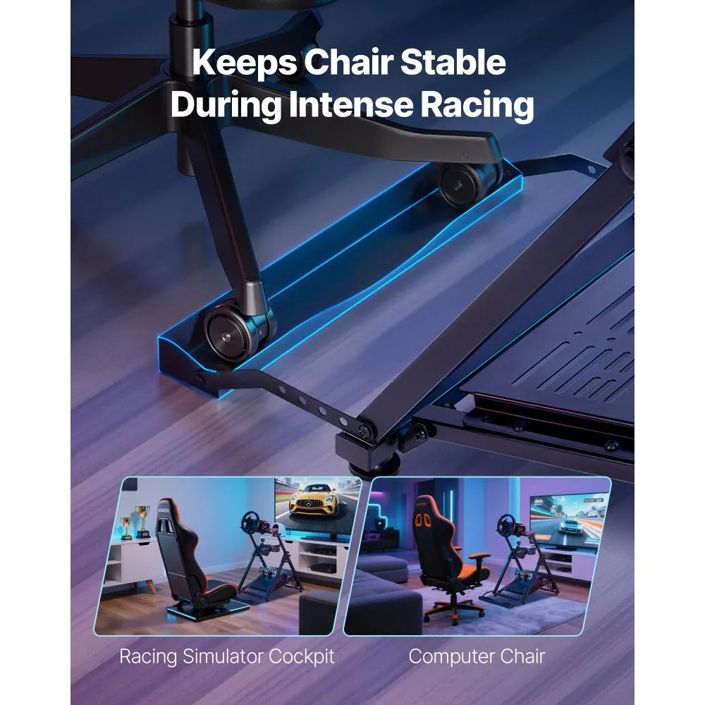 VEVOR Racing Wheel Stand, Adjustable & Foldable Simulator Stand for Logitech G923 G920 G29 G27, Thrustmaster T300RS TX F458 T500RS T3PA-PRO(F1/GT) Gaming Cockpit,Pedals Simulator NOT Included