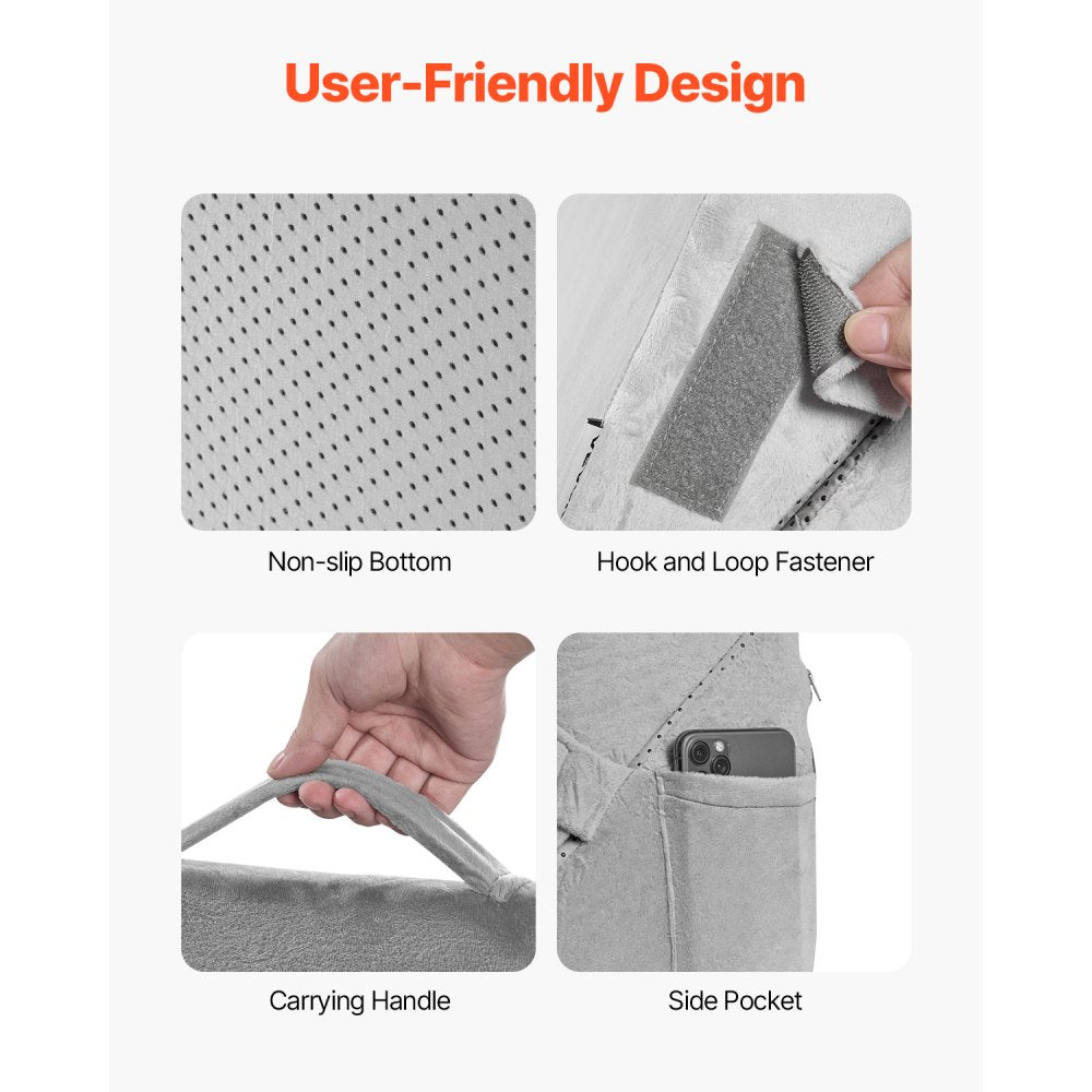 VEVOR Bed Wedge Pillow for Sleeping, 3 Pcs Adjustable Orthopedic Bed Wedge Set, with Washable Cover & Foam Support, Post Surgery Pillow for Acid Reflux, Back Pain, Snoring Relief & GERD, Dark Grey
