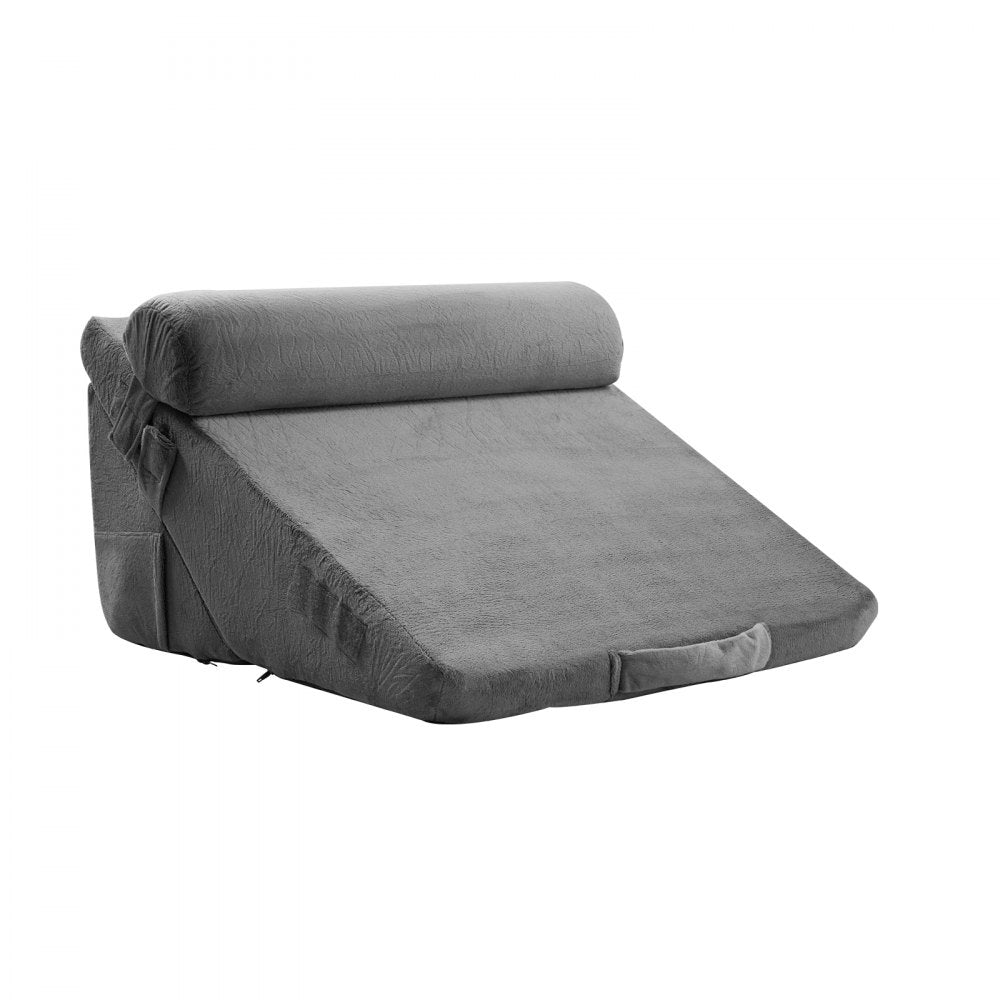 VEVOR Bed Wedge Pillow for Sleeping, 3 Pcs Adjustable Orthopedic Bed Wedge Set, with Washable Cover & Foam Support, Post Surgery Pillow for Acid Reflux, Back Pain, Snoring Relief & GERD, Dark Grey