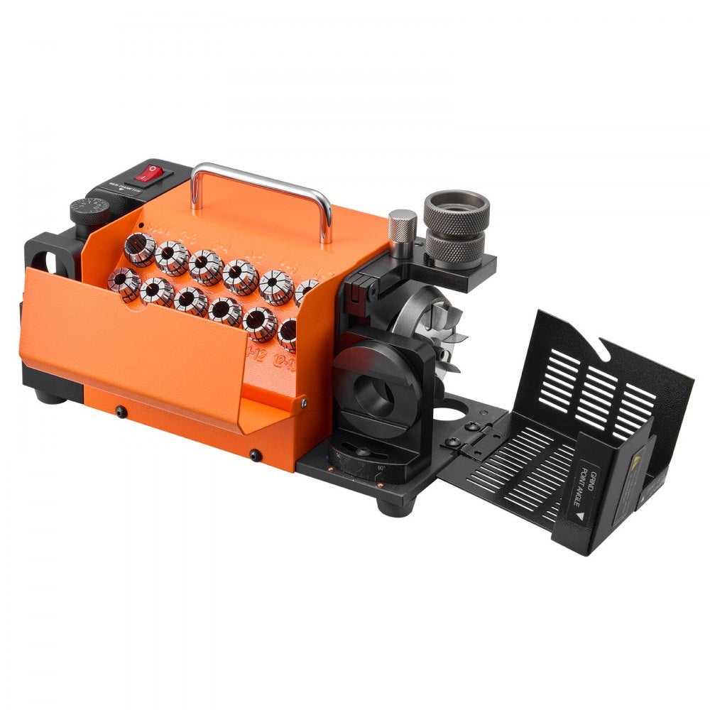 VEVOR Drill Bits Sharpener MR-13A+, 3-15mm Drill Bit Grinder Sharpener with 95°-135° Adjustable Point Angle, 5800RPM High Speed Re-Sharpening Machine with 13 Collets & CBN Wheel for Workshops Garages