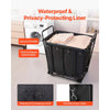 VEVOR Laundry Cart, Rolling Grocery Utility Cart with Waterproof Liner & Swivel Wheels, 260 LBS Large Load Capacity, Heavy Duty Shopping Basket for Laundry, Shopping, Camping, Grocery, Luggage, Black