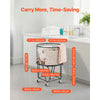 VEVOR Laundry Cart, Rolling Round Grocery Utility Cart with 360° Swivel Wheels, 60 LBS Large Load Capacity, Heavy Duty Carbon Steel Shopping Basket for Laundry, Shopping, Camping, Grocery, Luggage