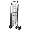 VEVOR Shopping Cart, Folding Grocery Utility Cart with Swivel Wheels, 90 LBS Large Load Capacity, Heavy Duty Rolling Laundry Basket Butler for Laundry, Shopping, Camping, Grocery, Luggage, Black