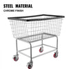 VEVOR Wire Laundry Cart, 4.5 Bushel Wire Laundry Basket with Wheels, 35\'\'x15.7\'\'x22\'\' Commercial Wire Laundry Basket Cart, Steel Frame with Chrome Finish, 5\'\' Casters, Wire Basket Cart for Lau
