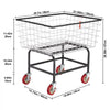 VEVOR Wire Laundry Cart, 2.8Bushel Wire Laundry Basket with Wheels, 26.7''x21.7''x26.4'' Commercial Wire Laundry Basket Cart, Steel Frame with Chrome Finish, 4" Casters, Wire Basket Cart for Laundry