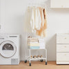 VEVOR Metal Rolling Laundry Basket with Hanging Garment Rack, Height Adjustment Laundry Hamper Cart with Basket Load and Shelf Load, Storage Organizer with Heavy Duty Lockable Wheels