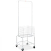 VEVOR Metal Rolling Laundry Basket with Hanging Garment Rack, Height Adjustment Laundry Hamper Cart with Basket Load and Shelf Load, Storage Organizer with Heavy Duty Lockable Wheels
