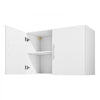 VEVOR Laundry Room Wall Cabinet, 2-Tier Wall Mounted Hanging Cabinet with Adjustable Shelf, 36 in Cupboard Storage with 2 Doors, for Kitchen, Bathroom, Laundry, 16 x 36 x 24 in (D x W x H), White