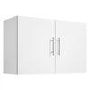VEVOR Laundry Room Wall Cabinet, 2-Tier Wall Mounted Hanging Cabinet with Adjustable Shelf, 36 in Cupboard Storage with 2 Doors, for Kitchen, Bathroom, Laundry, 16 x 36 x 24 in (D x W x H), White