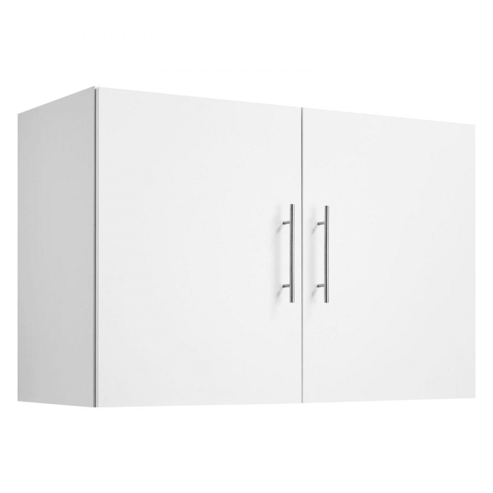 VEVOR Laundry Room Wall Cabinet, 2-Tier Wall Mounted Hanging Cabinet with Adjustable Shelf, 36 in Cupboard Storage with 2 Doors, for Kitchen, Bathroom, Laundry, 16 x 36 x 24 in (D x W x H), White