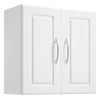 VEVOR Laundry Room Wall Cabinet, 2-Tier Wall Mounted Hanging Cabinet with 2 Doors, Cupboard Organizer with Adjustable Shelf, for Kitchen, Garage, Laundry, 11.8 x 23.6 x 23.6 in (D x W x H), White