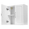VEVOR Laundry Room Wall Cabinet, 2-Tier Wall Mounted Hanging Cabinet with 2 Doors, Cupboard Organizer with Adjustable Shelf, for Kitchen, Garage, Laundry, 11.8 x 23.6 x 23.6 in (D x W x H), White