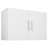 VEVOR Laundry Room Wall Cabinet, 2-Tier Wall Mounted Hanging Cabinet with 2 Doors, Cupboard Organizer with Adjustable Shelf, for Bathroom, Kitchen, Garage, Laundry, 16 x 36 x 24 in (D x W x H), White
