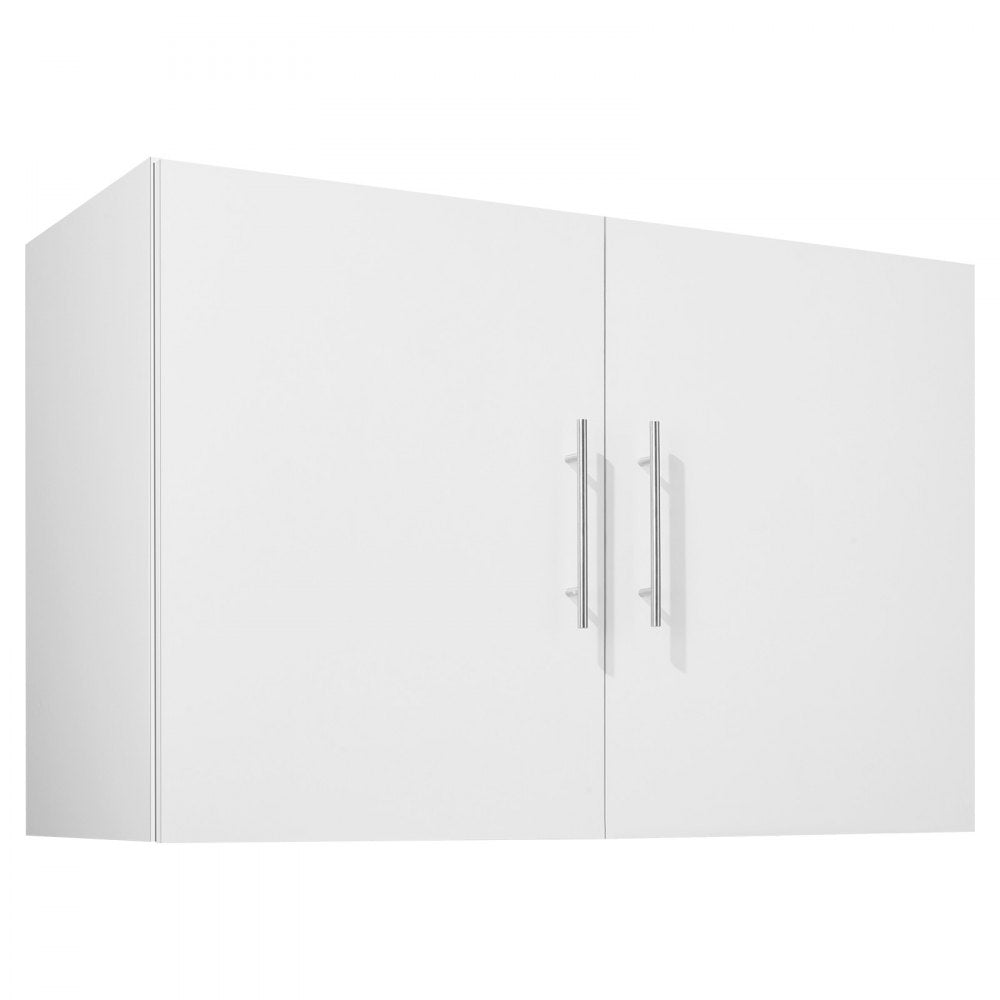 VEVOR Laundry Room Wall Cabinet, 2-Tier Wall Mounted Hanging Cabinet with 2 Doors, Cupboard Organizer with Adjustable Shelf, for Bathroom, Kitchen, Garage, Laundry, 16 x 36 x 24 in (D x W x H), White